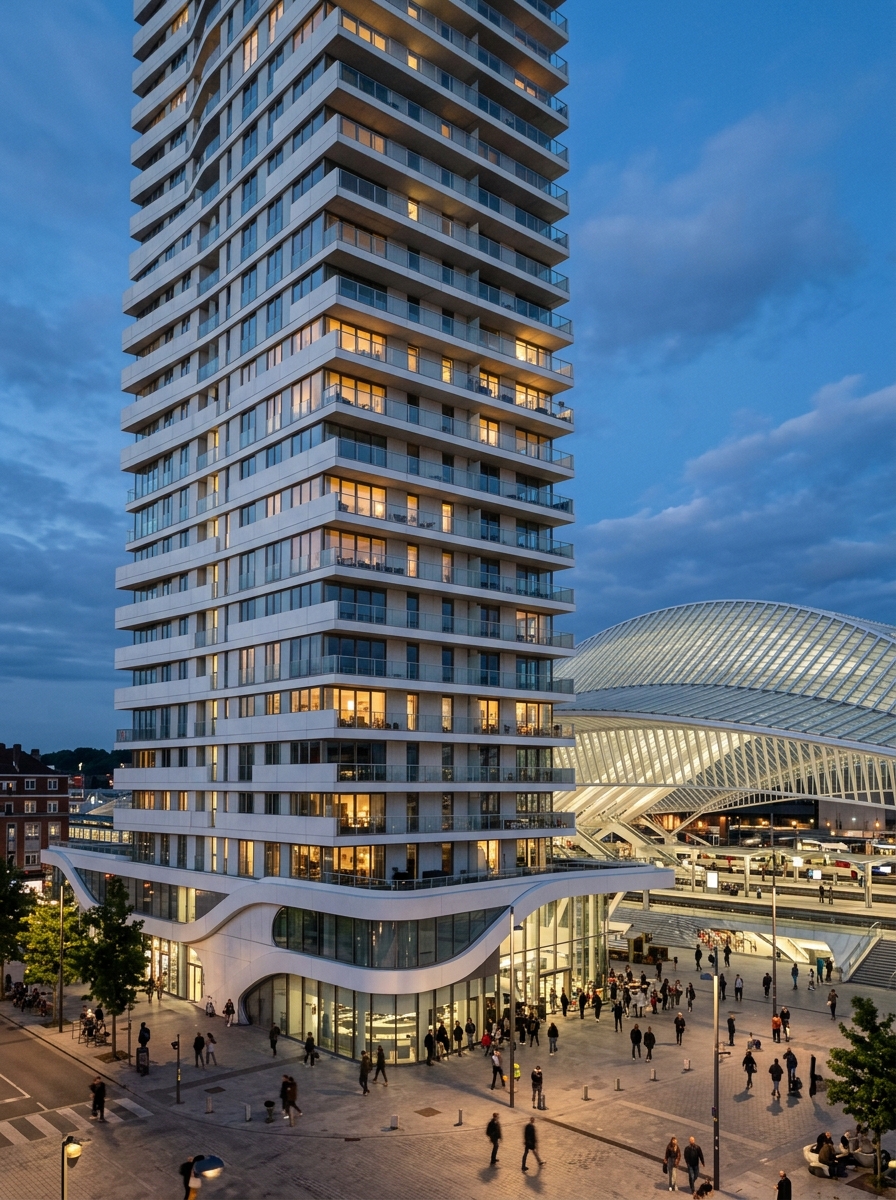 High-rise development near Liège Guillemins station